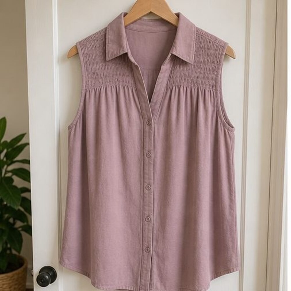 Mauve Smocked Top